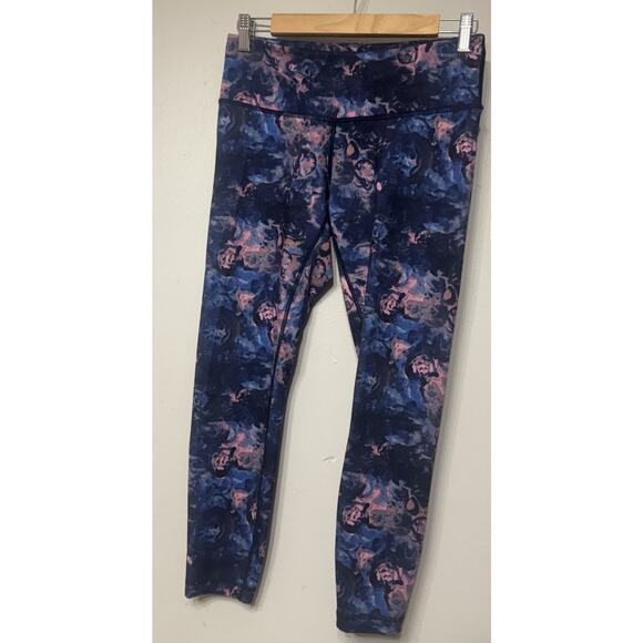LULULEMON Wunder Under Leggings Size 8 Moody Mirage Bark Berry Navy Pant 26” - Picture 1 of 6